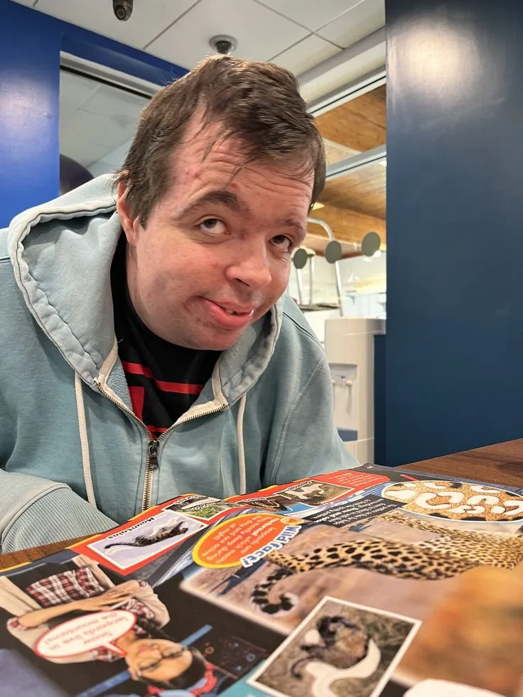 Client enjoying a magazine