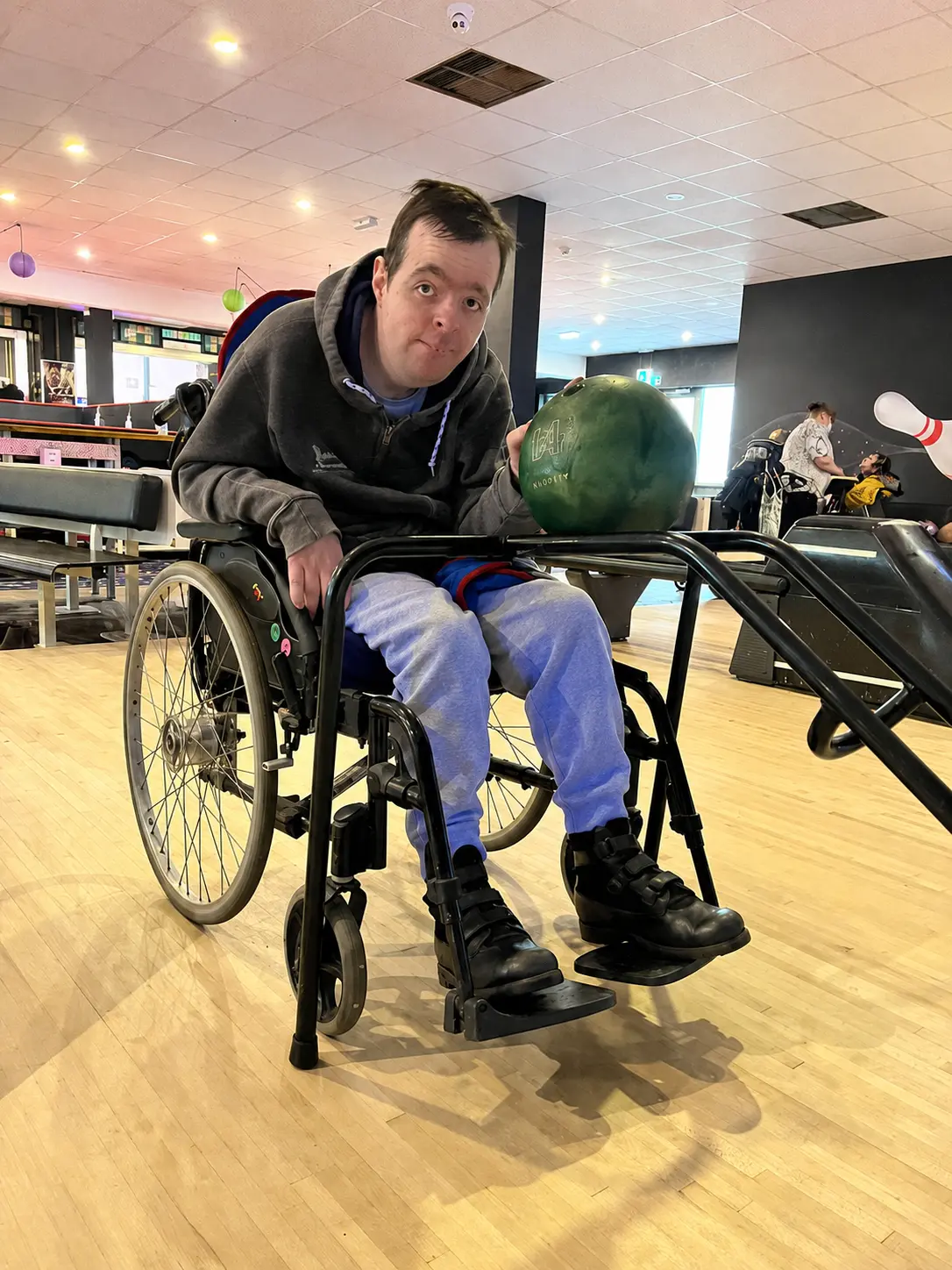 Lining up the perfect bowling shot